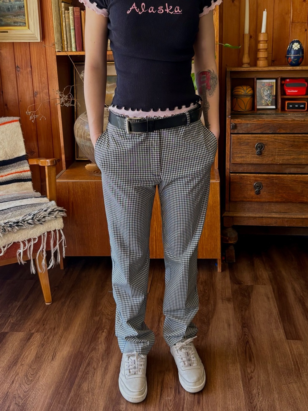 Mango Houndstooth Trouser Pant 4